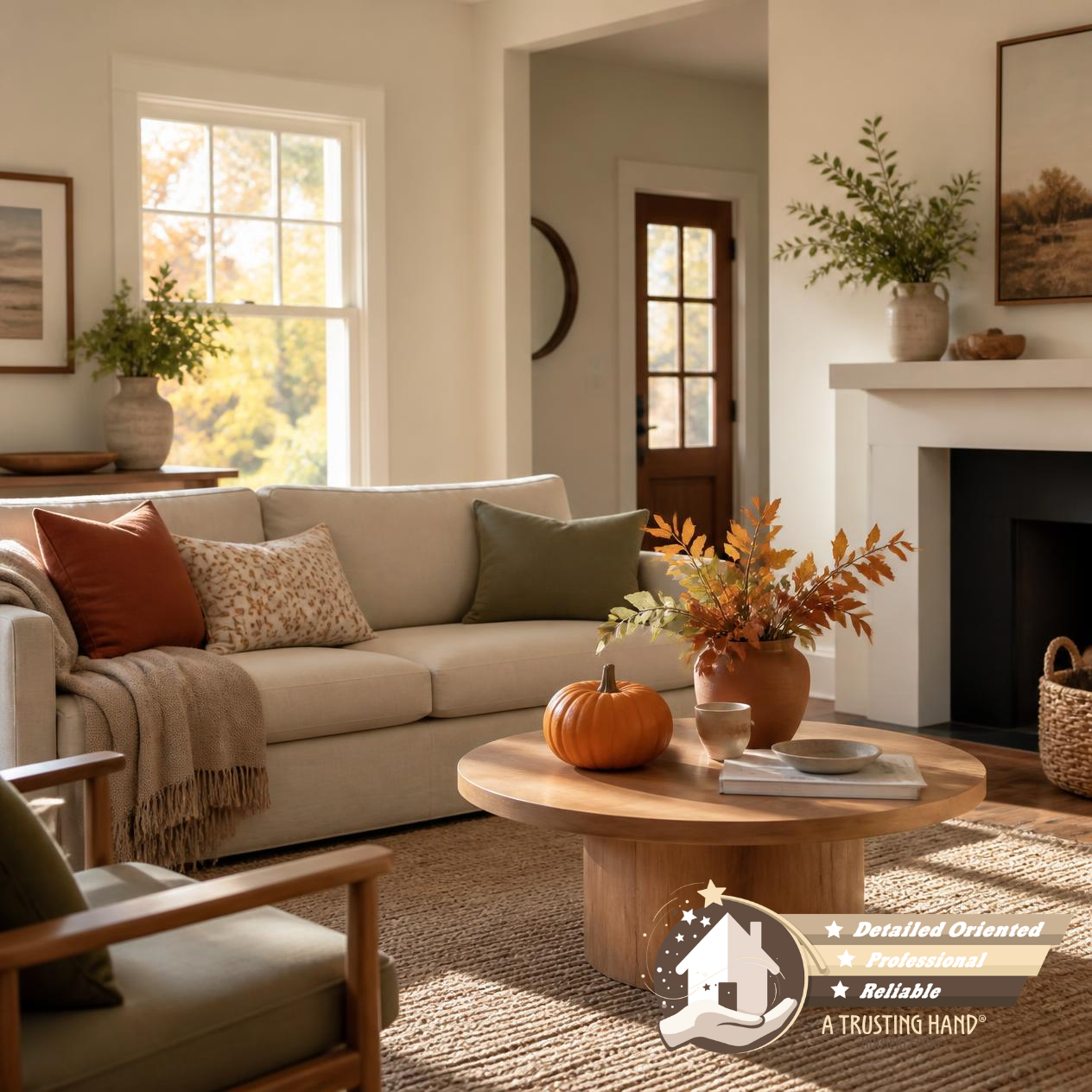 September Special: Fall for a Fresher, Cleaner Home. 1 fall house for blog august 26 for a Trusting HAnd